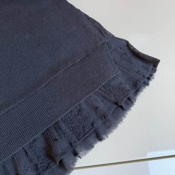 Garnet Hill Shirttail Cashmere Sweater – Charcoal - Picture 7 of 13